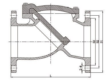 H44H-150LB美標(biāo)鑄鋼止回閥結(jié)構(gòu)圖