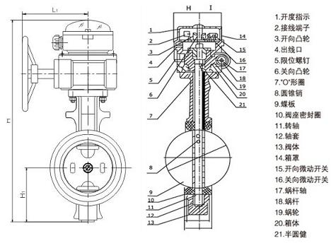信號蝶閥結(jié)構(gòu)圖