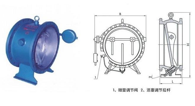 微阻緩閉式消聲止回閥結(jié)構(gòu)圖